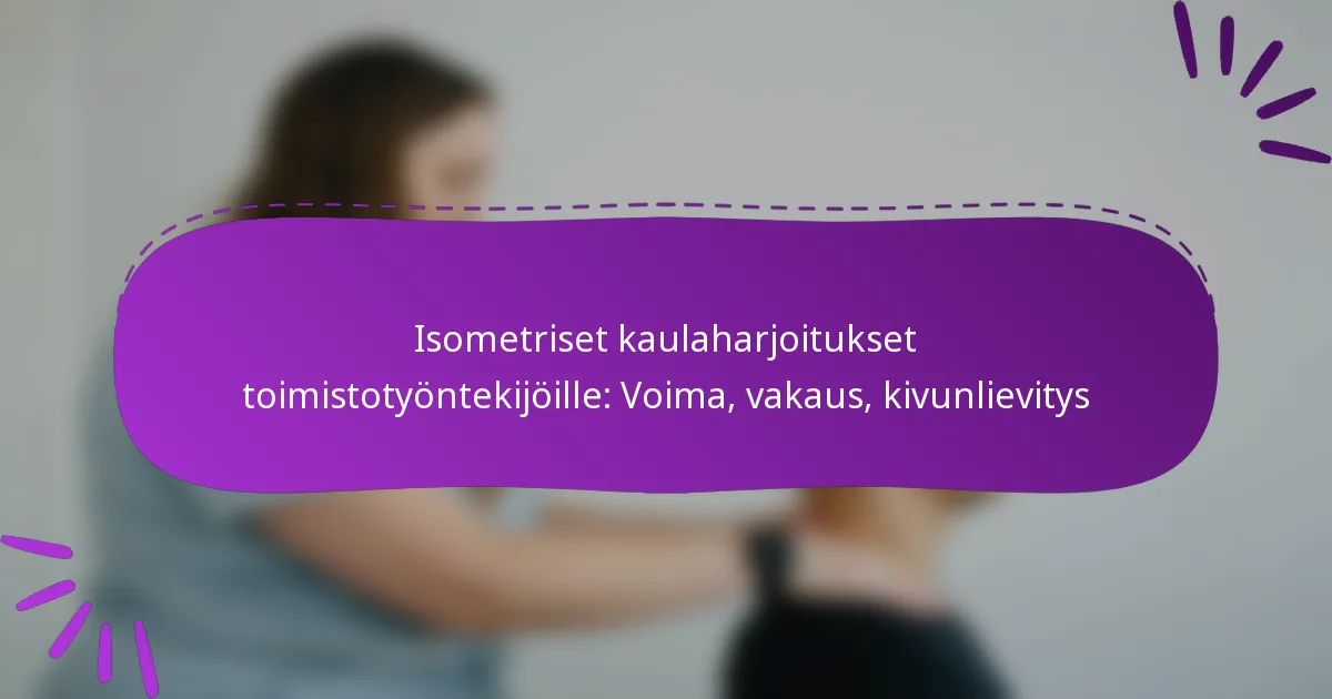 Isometriset kaulaharjoitukset toimistotyöntekijöille: Voima, vakaus, kivunlievitys