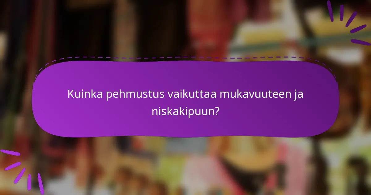 Kuinka pehmustus vaikuttaa mukavuuteen ja niskakipuun?