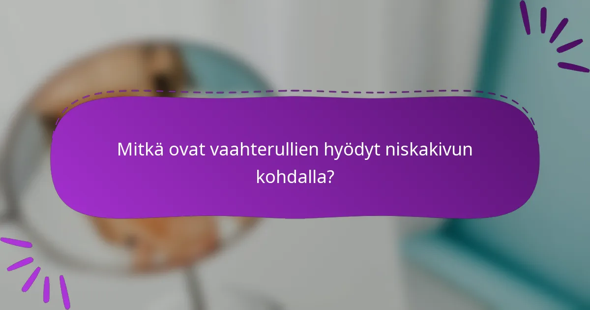 Mitkä ovat vaahterullien hyödyt niskakivun kohdalla?